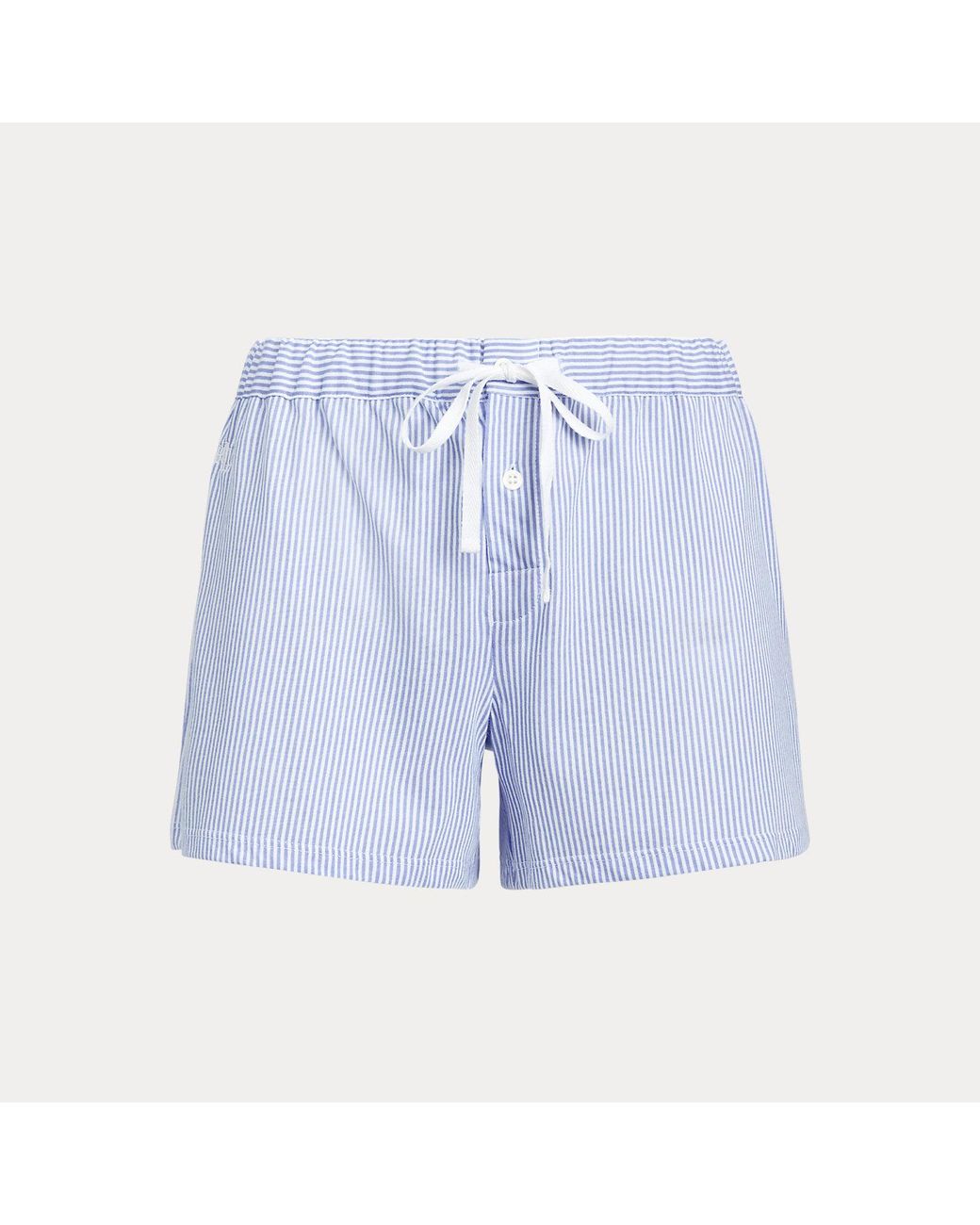 Ralph Lauren Blue Striped Cotton Jersey Sleep Short
