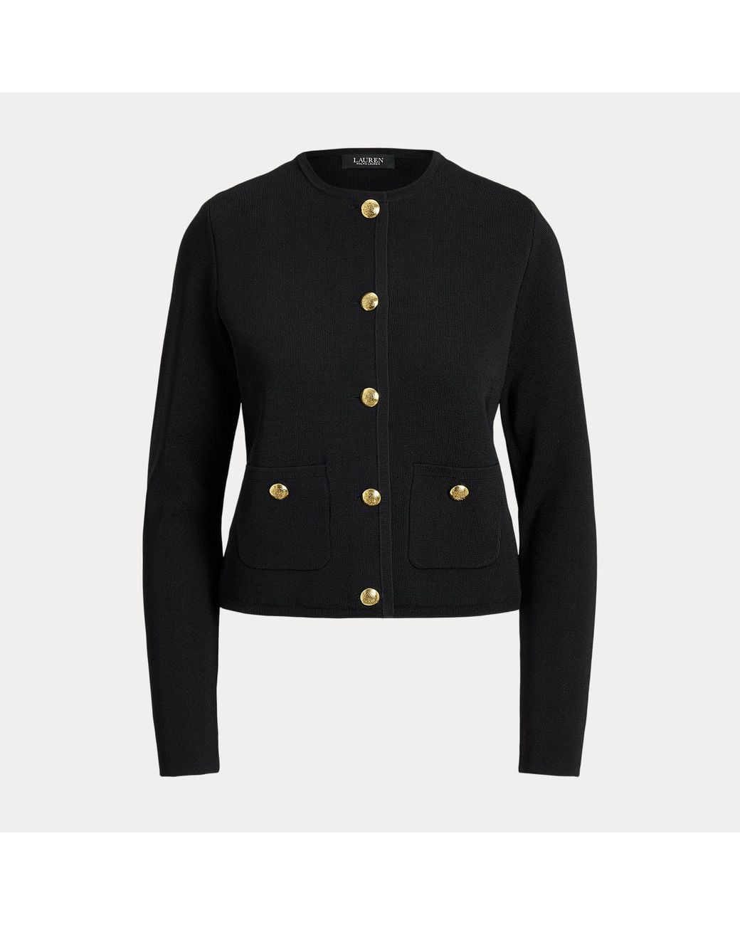 Ralph Lauren Black Cropped Crewneck Jumper Jacket
