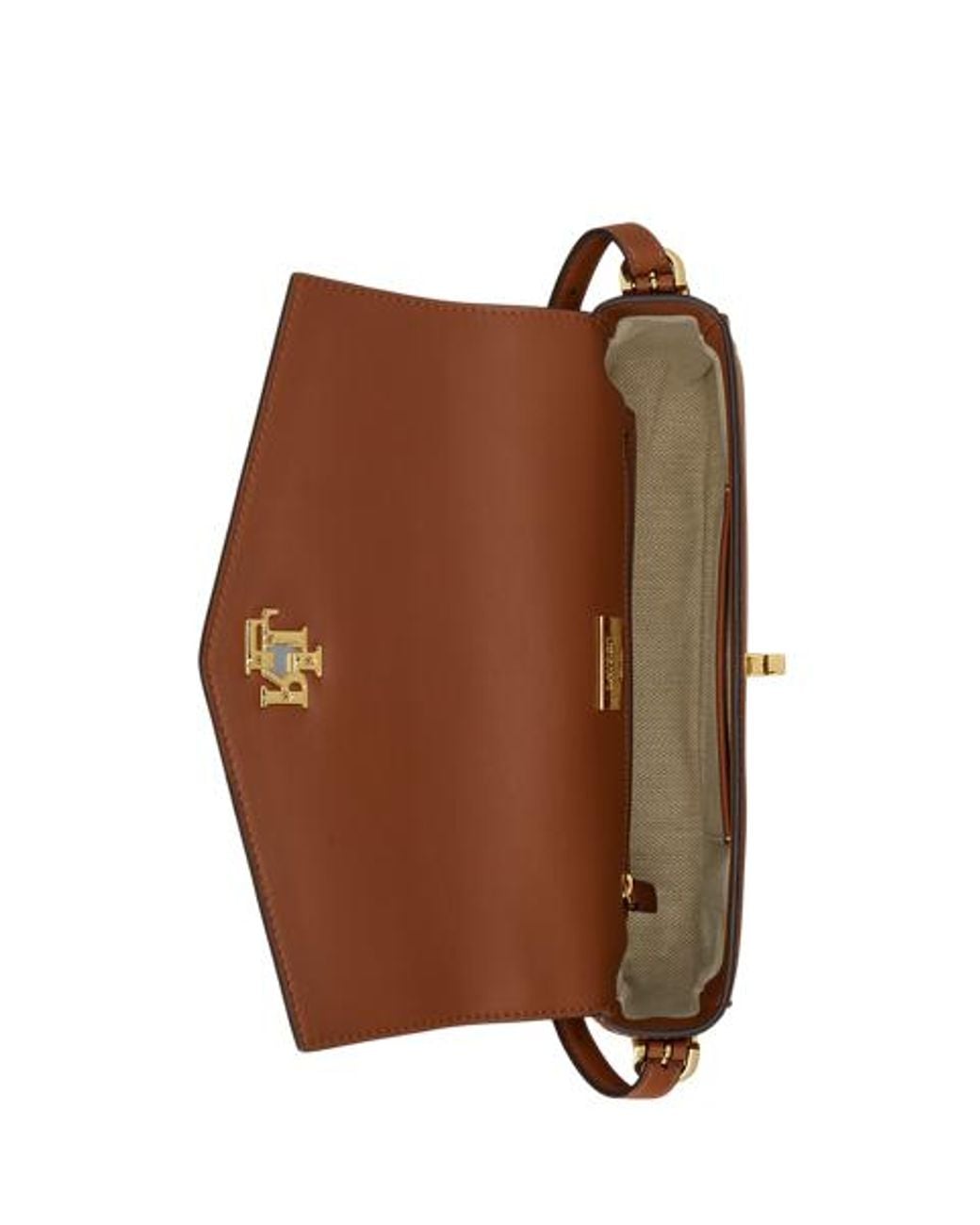 Ralph Lauren Brown Nappa Leather Medium Farrah Shoulder Bag