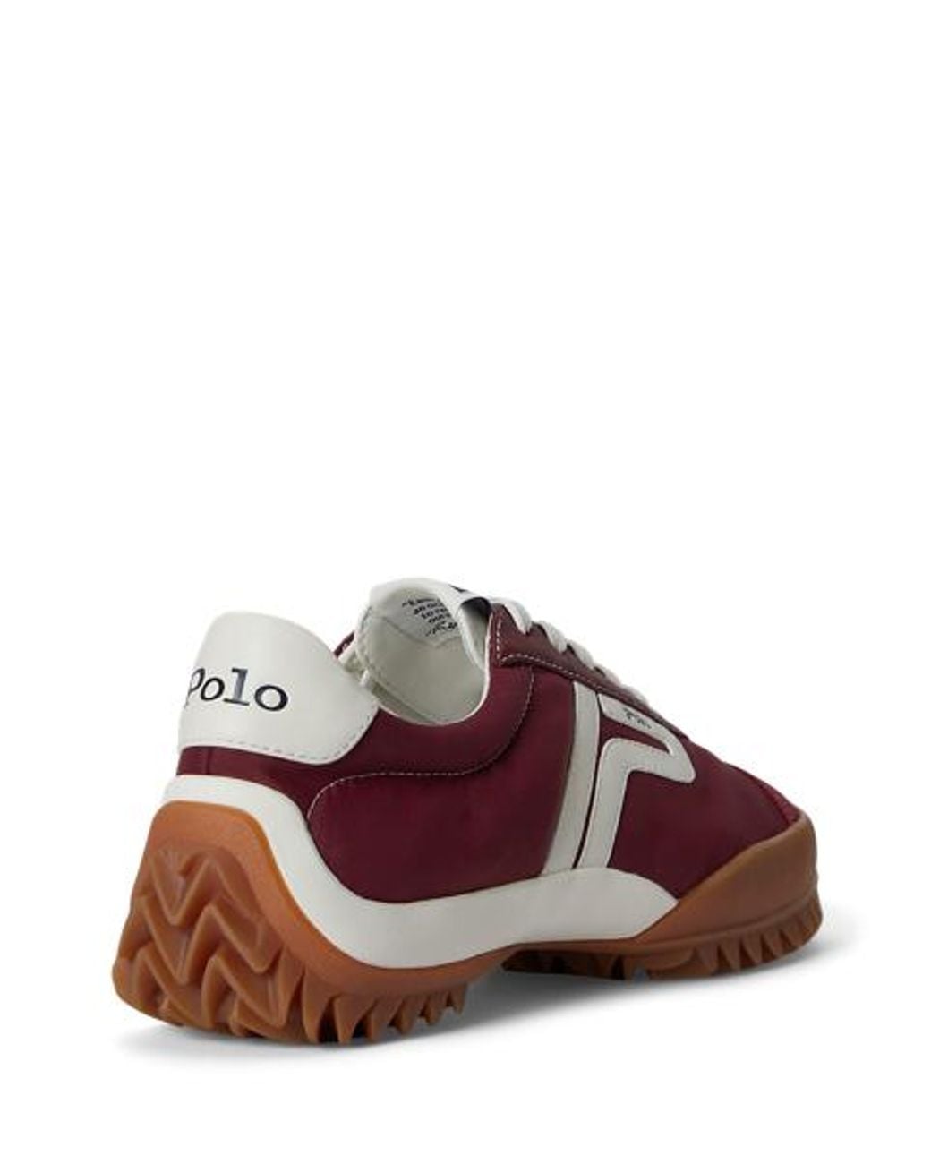 Polo Ralph Lauren Red Nylon-Leather Treaded Low-Top Trainer