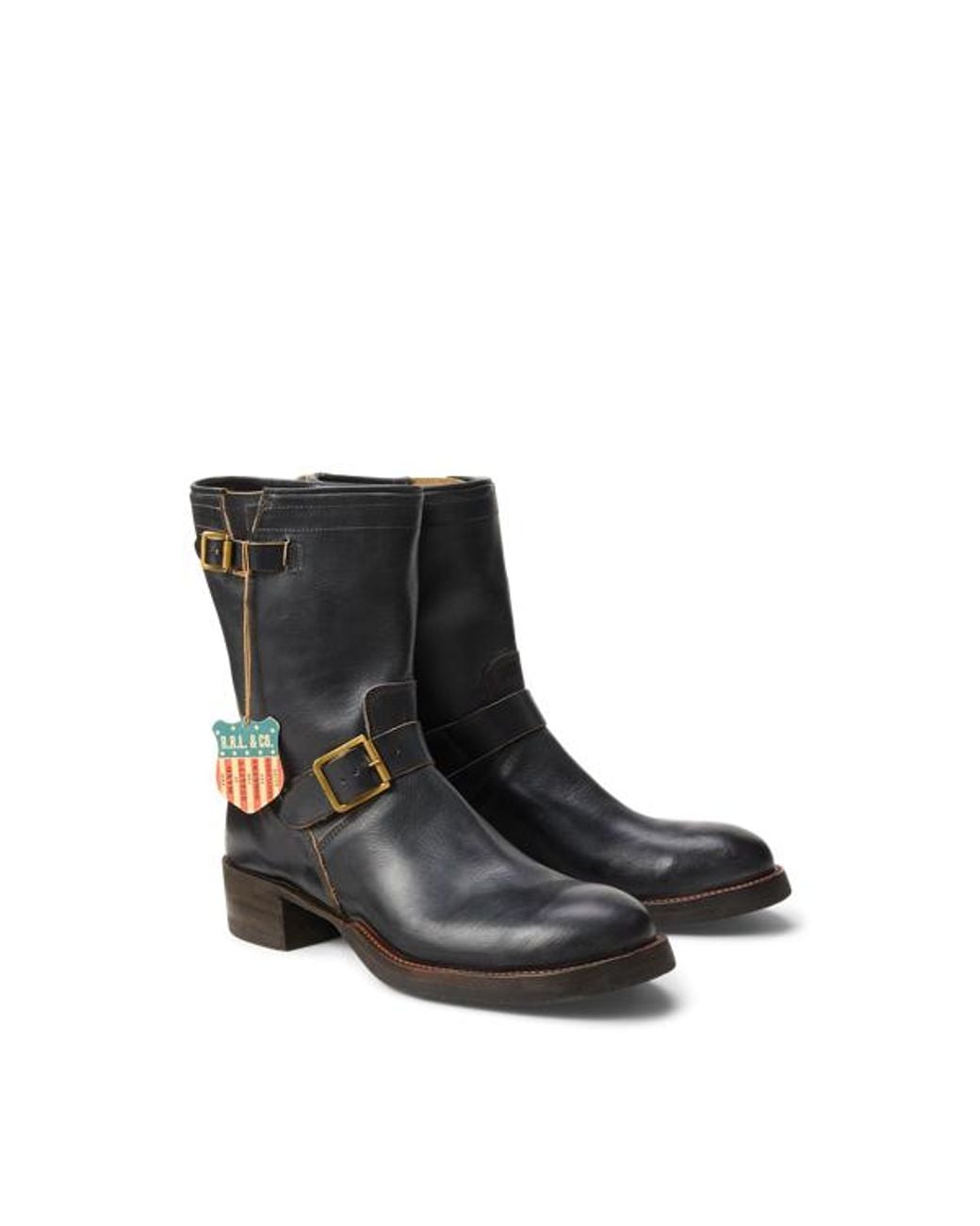 RRL Black Leather Boot for men