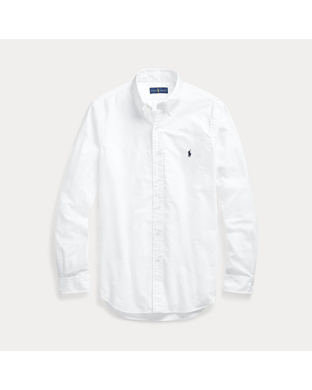 Ralph Lauren White Garment-Dyed Oxford Shirt for men