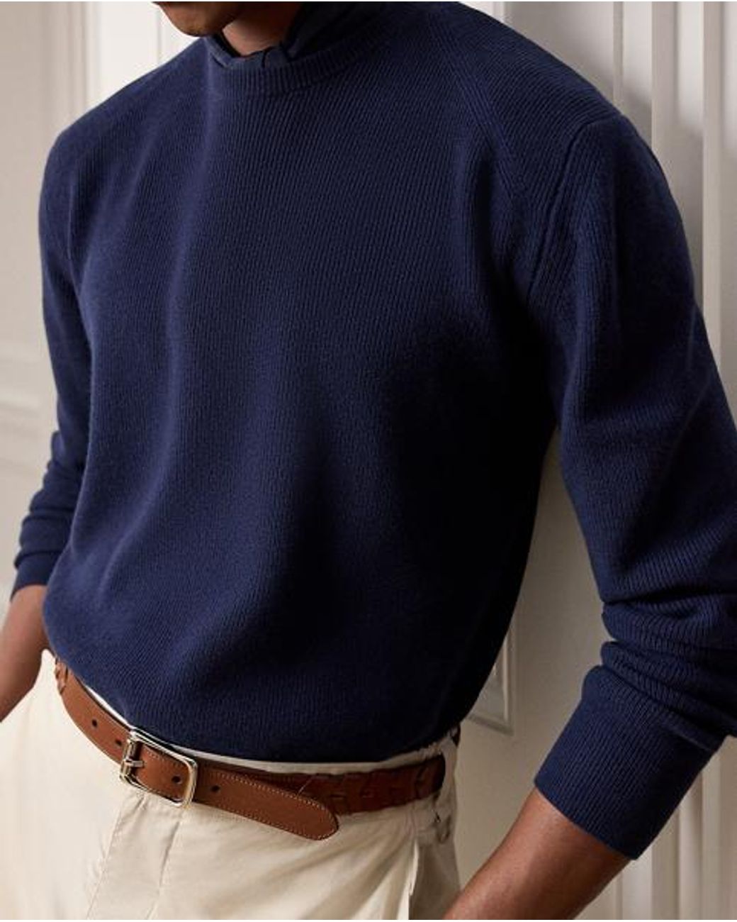 Ralph Lauren Blue Textured Cashmere Jumper for men