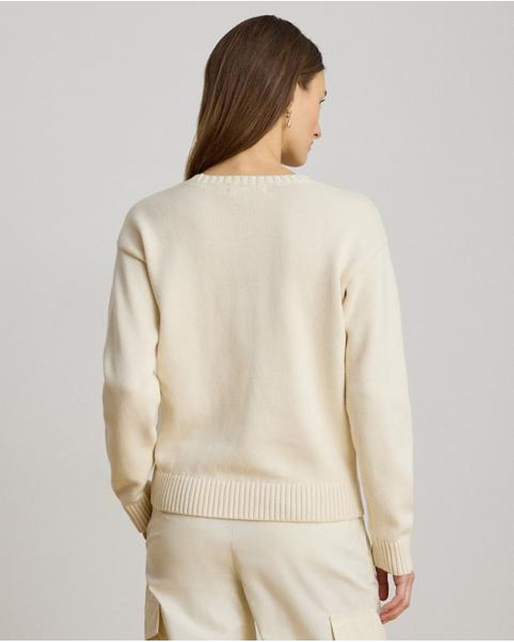 Ralph Lauren Natural Intarsia-Knit Vizsla Cotton Jumper