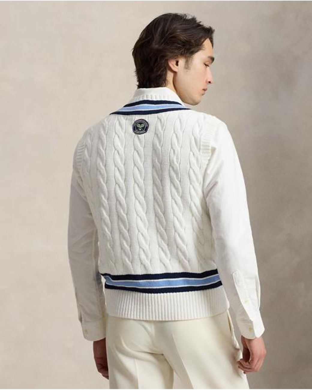 Polo Ralph Lauren Gray Wimbledon Cricket Sleeveless Jumper for men