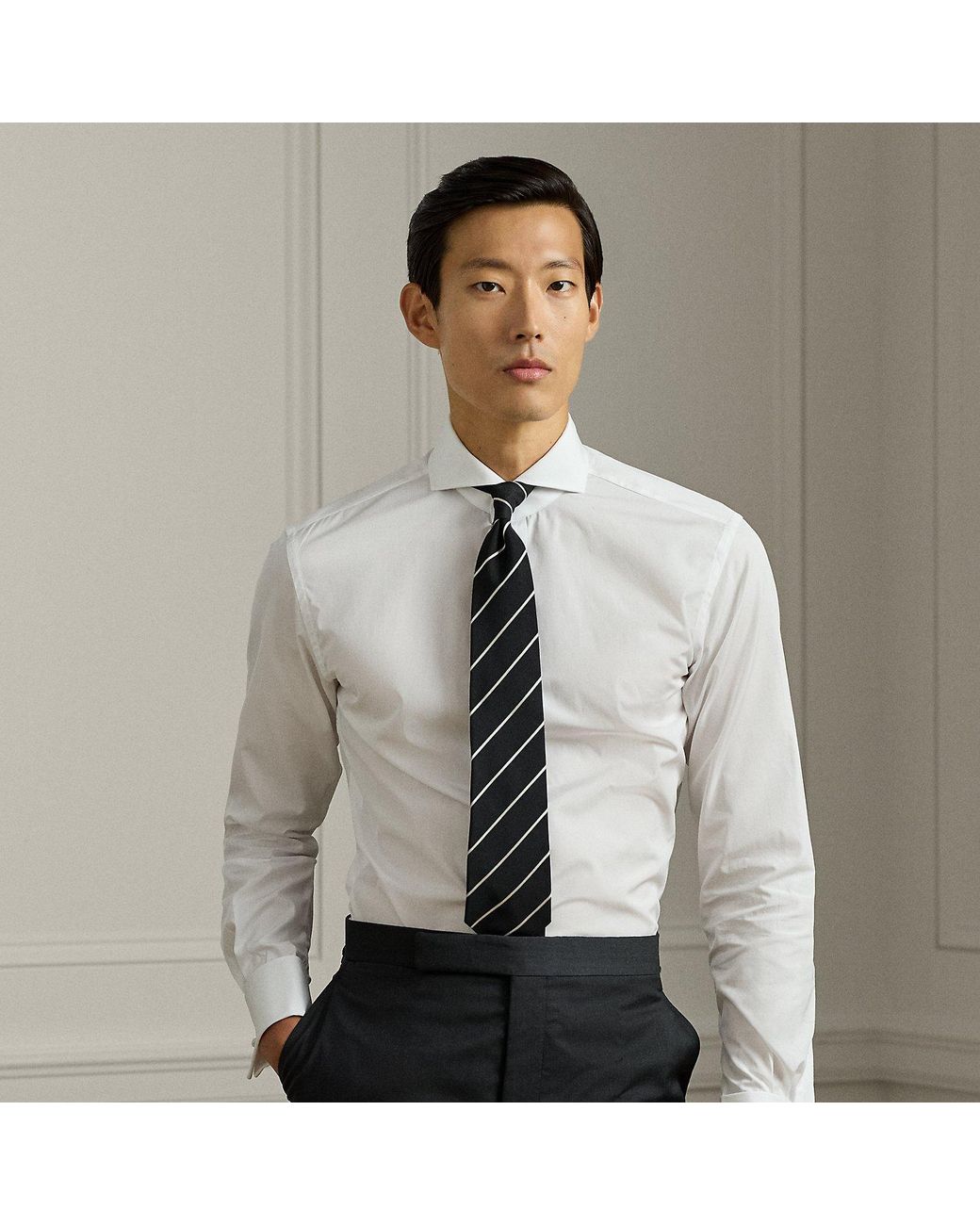 Ralph Lauren White Poplin French Cuff Shirt for men