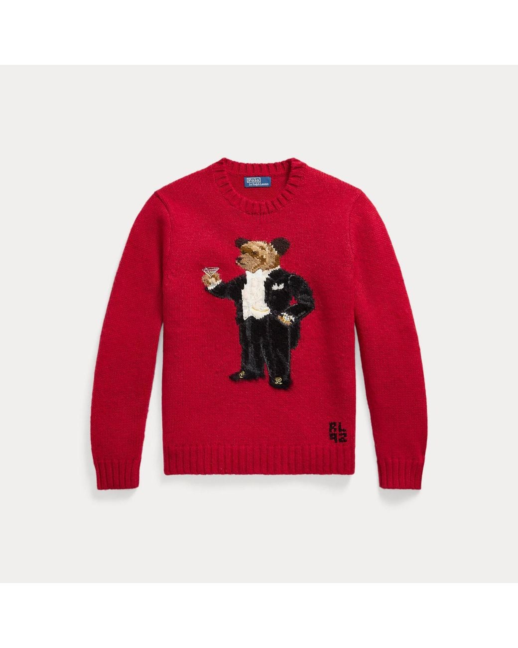 Polo Ralph Lauren Red Martini Bear Jumper for men