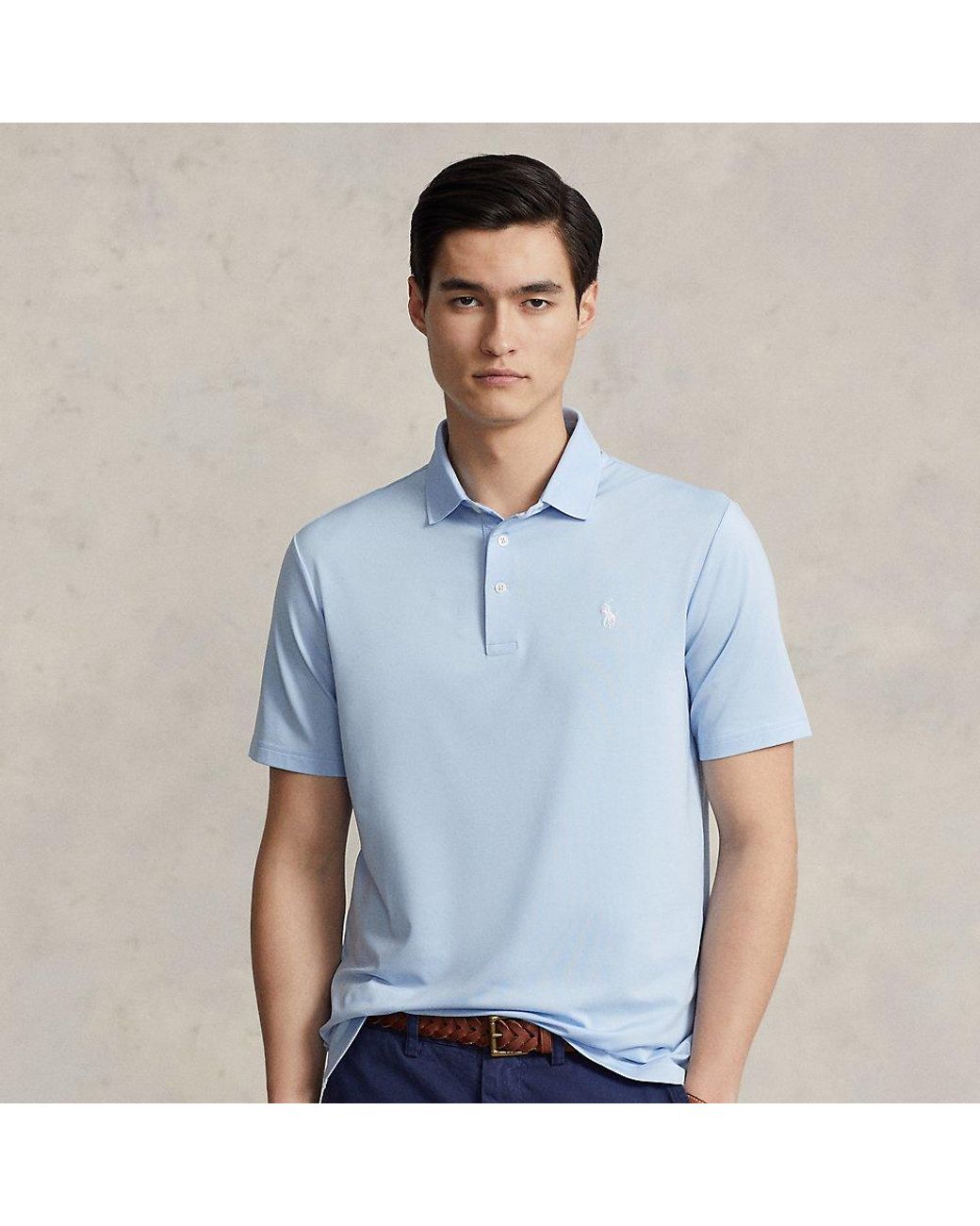 Ralph Lauren Classic Fit Performance Polo Shirt in Blue for Men | Lyst