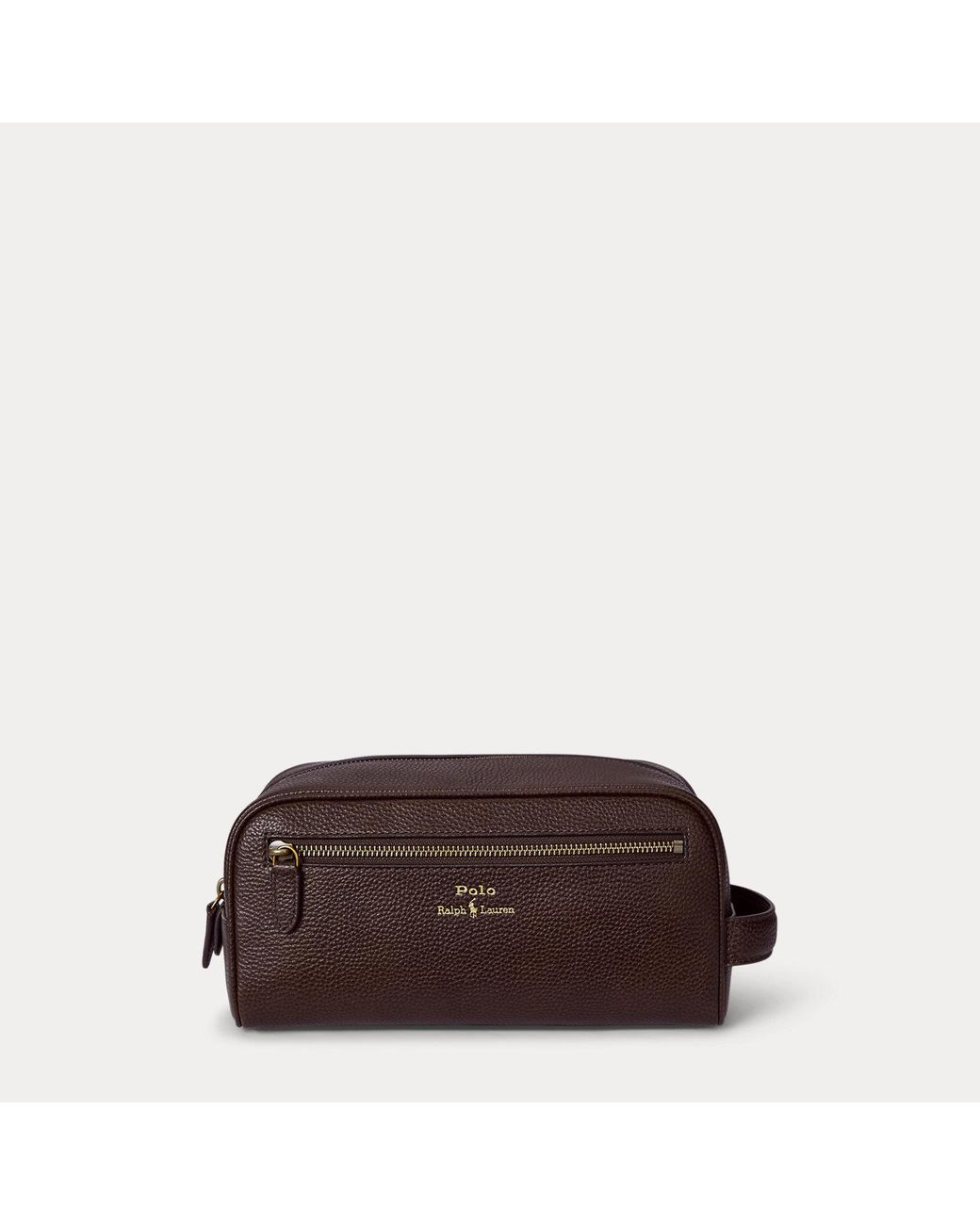 Polo Ralph Lauren Brown Pebbled Leather Travel Case for men