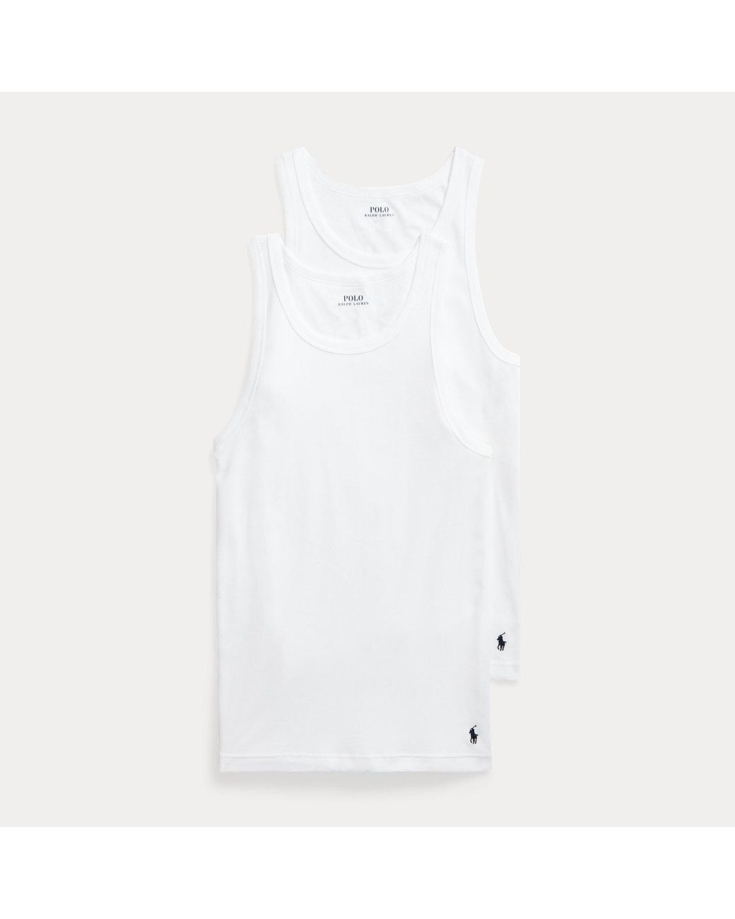 Polo Ralph Lauren White Classic Tank Undershirt 2-Pack for men