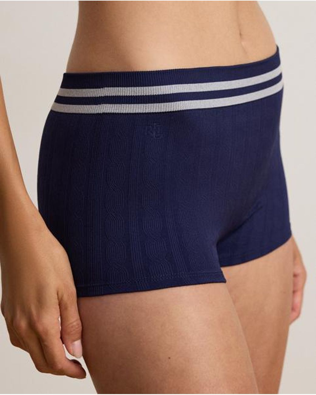 Ralph Lauren Blue Cricket Cable-Knit High-Rise Girl Short