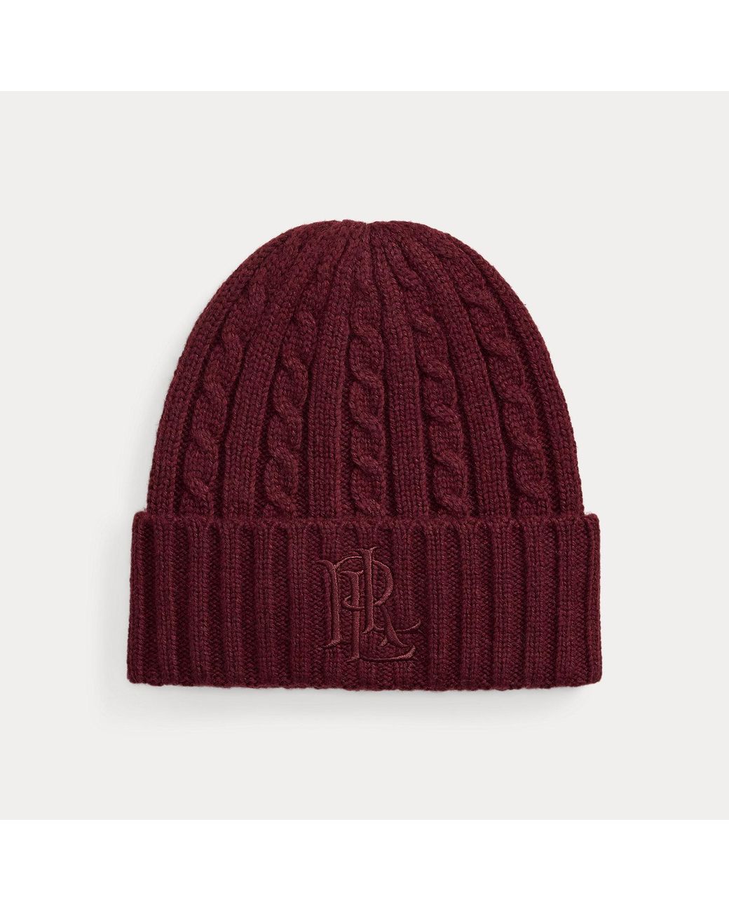 Ralph Lauren Embroidered-Logo Cable-Knit Beanie