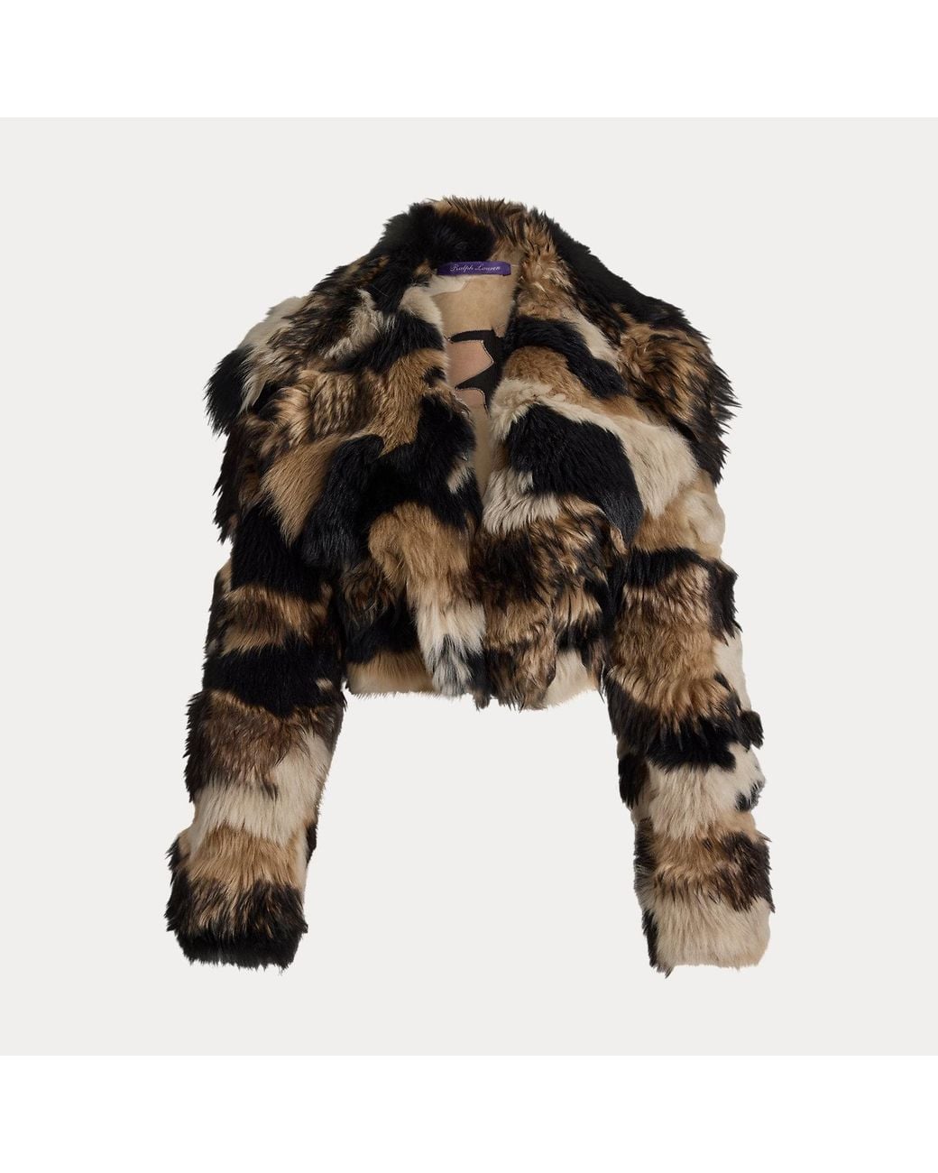 Ralph Lauren Marnie Patchwork Lammy Jas in het Brown