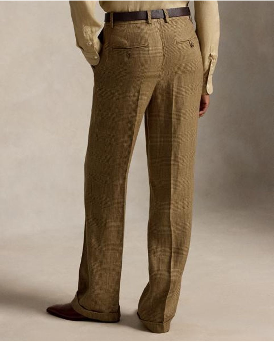 Ralph Lauren Natural Linen Tweed Relaxed Straight Trouser