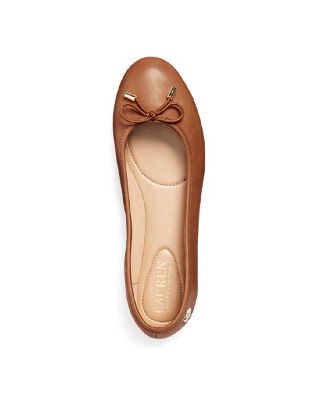 Ralph Lauren Brown Jayna Leather Flat