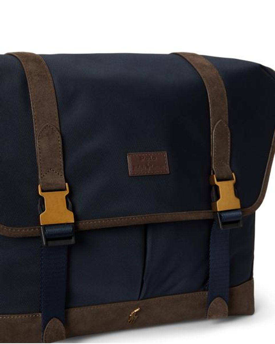 Polo Ralph Lauren Blue Suede-Trim Messenger Bag for men