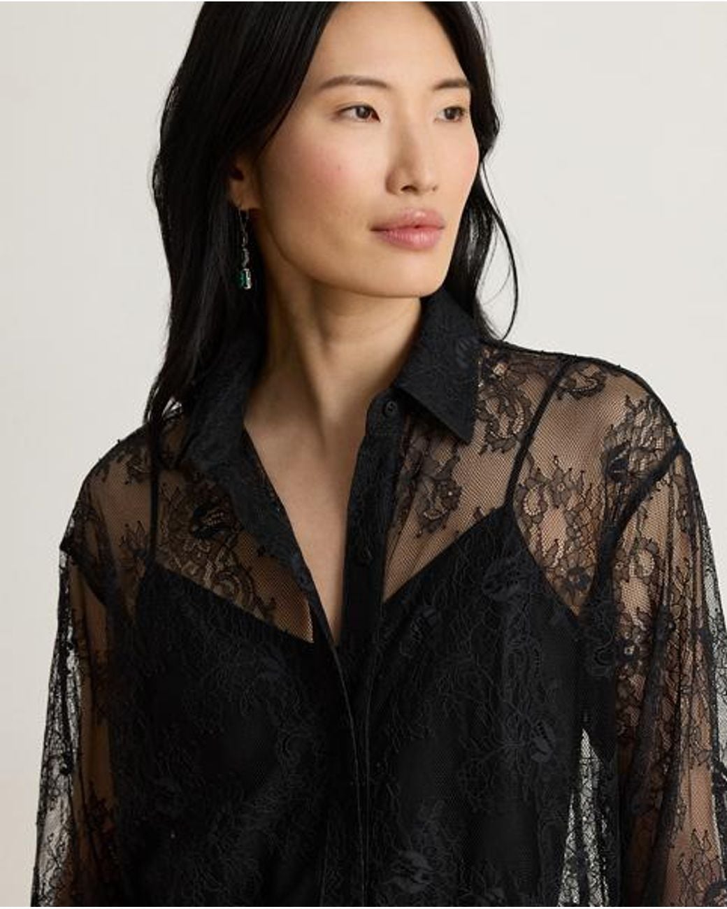 Ralph Lauren Black Ralph Relaxed Fit Floral Lace Shirt