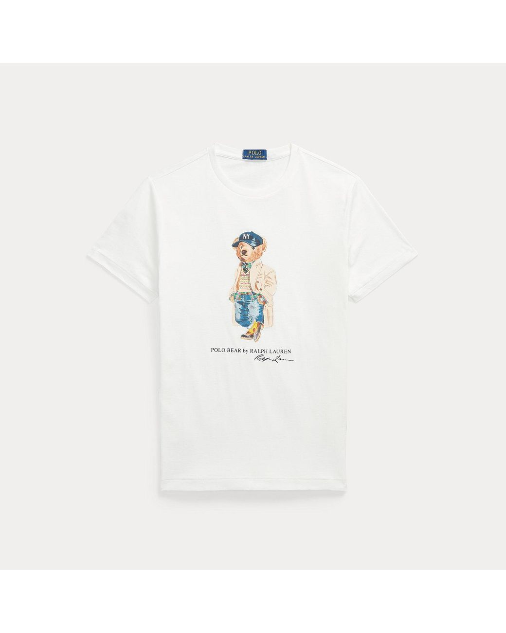 Polo Ralph Lauren White Custom Slim Fit Polo Bear T-Shirt for men