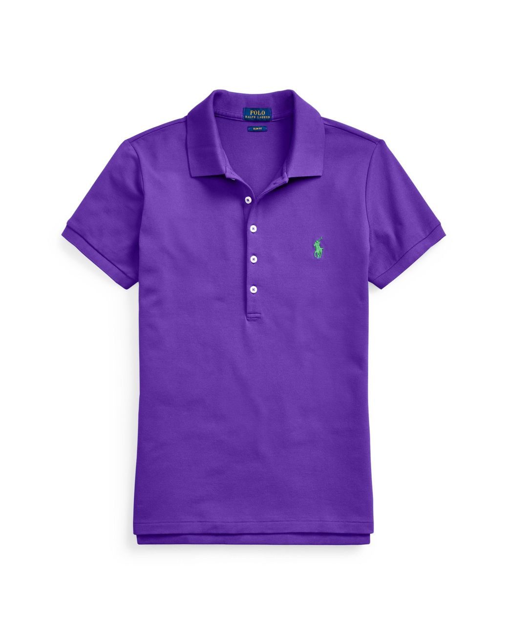 Polo Ralph Lauren Cotton Slim Fit Polo Shirt in Purple - Lyst