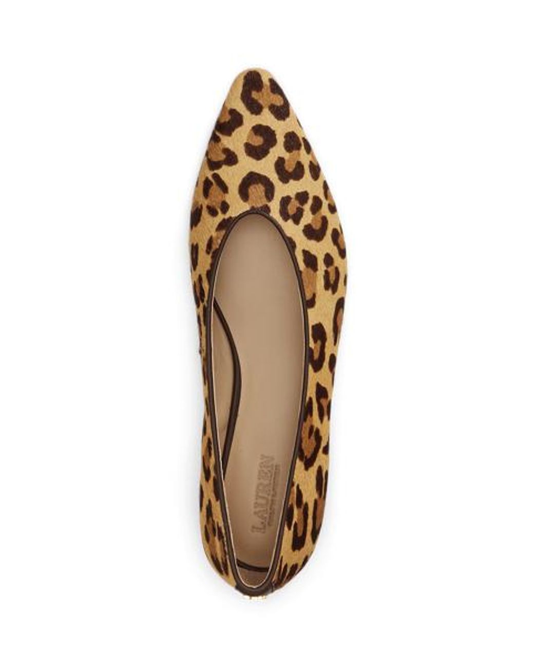 Ralph Lauren Brown Audri Leopard-Print Haircalf Ballet Flat