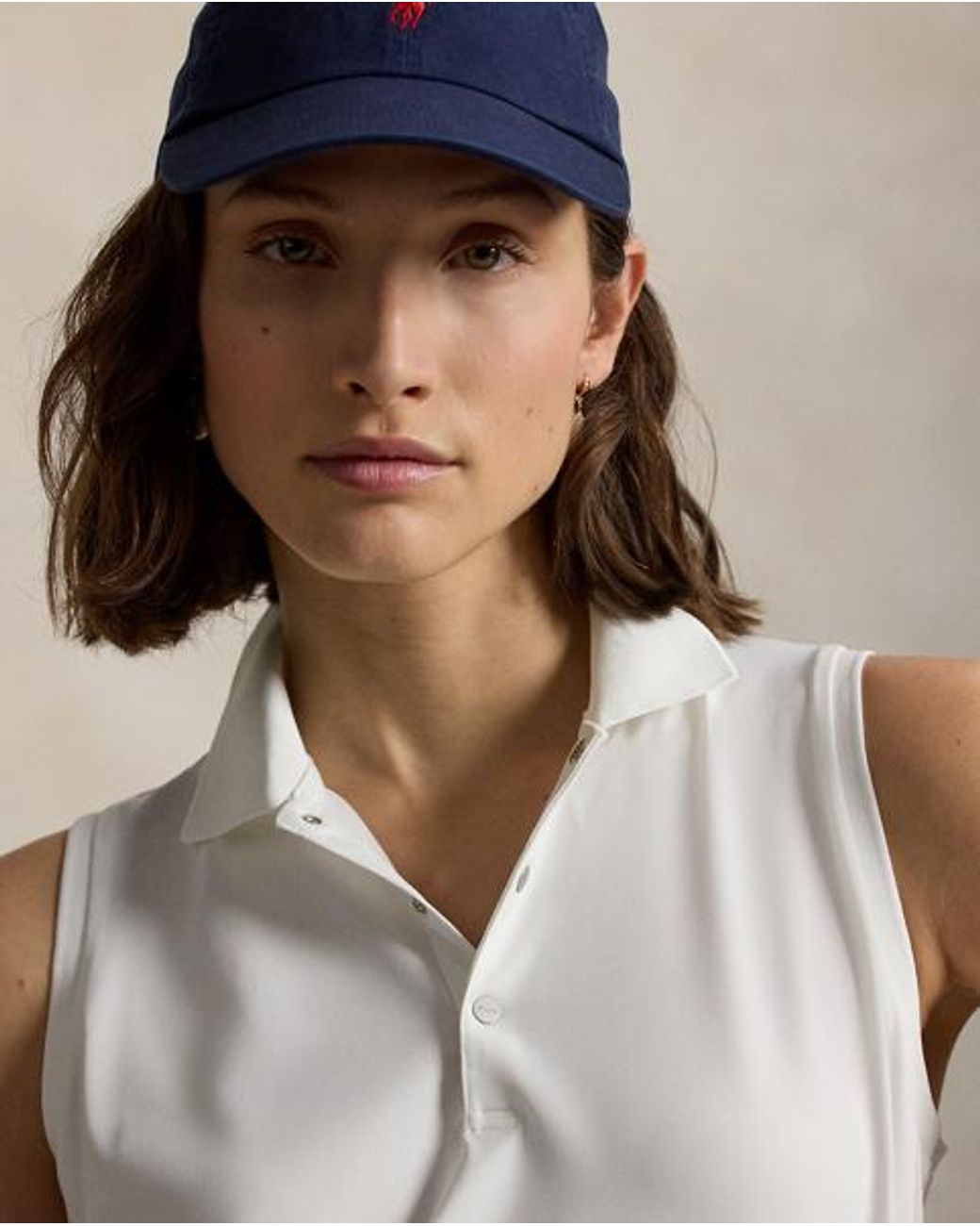 Ralph Lauren Brown Classic Fit Sleeveless Tour Polo Shirt