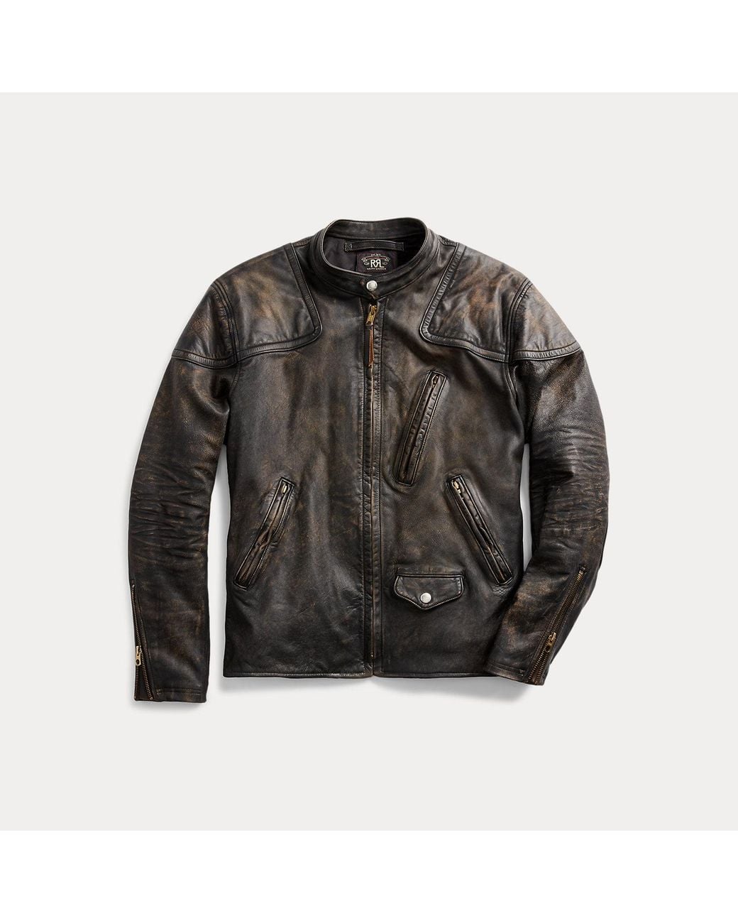 【極美品】RRL Slim Fit Leather Moto Jacket M RRL Slim Fit Leather Moto Jacket in Black for Men | Lyst