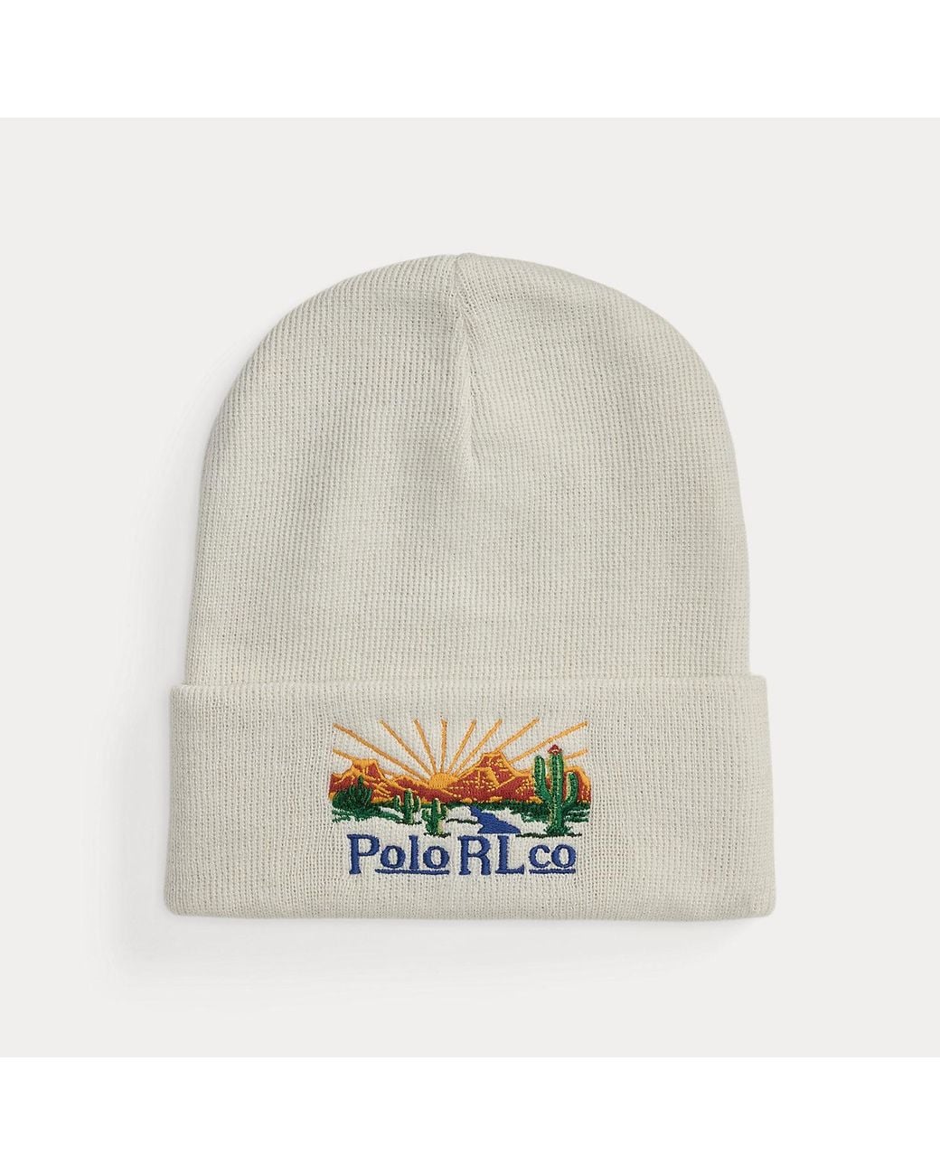 Gorro De Mezcla De Lana Con Bordado Polo Ralph Lauren de hombre de color Brown