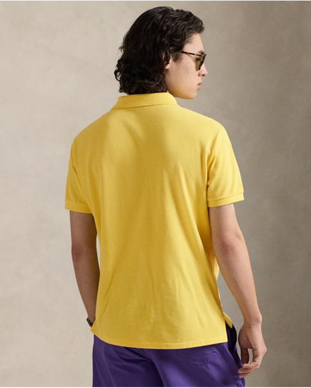 Polo Ralph Lauren Yellow The Iconic Custom Slim Fit Mesh Polo for men