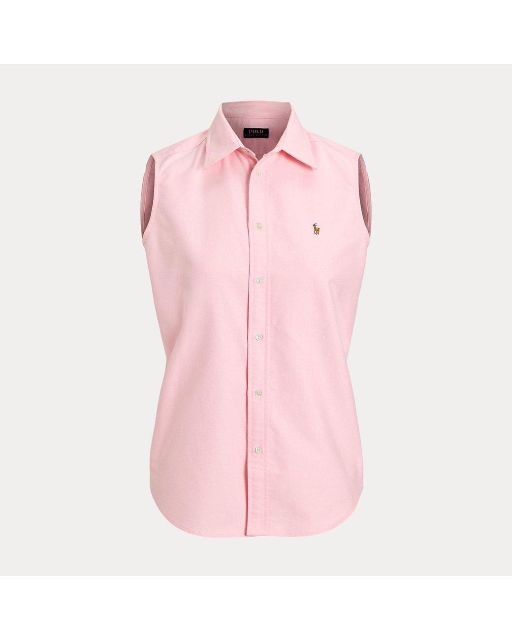 Polo Ralph Lauren Pink Cotton Oxford Sleeveless Shirt