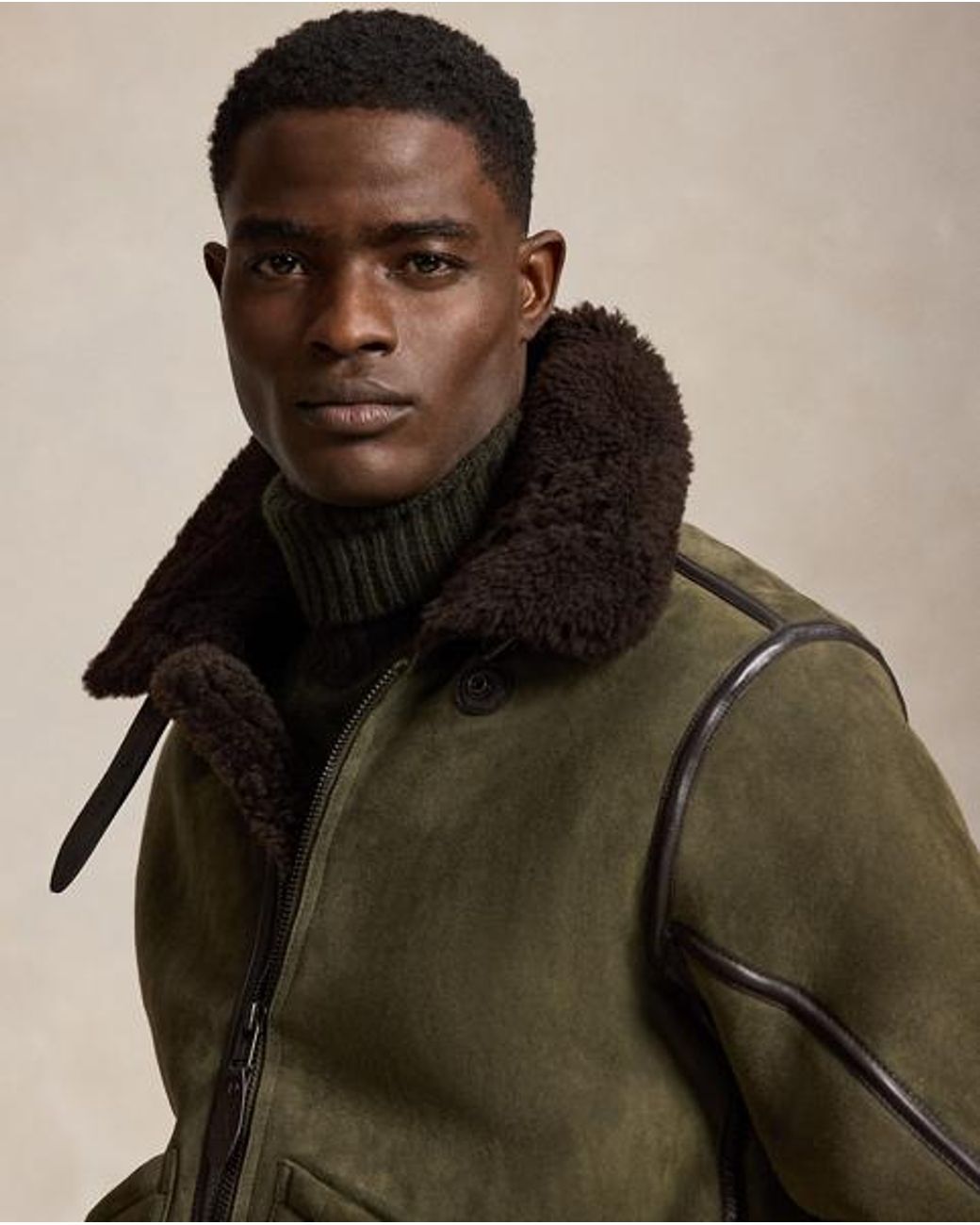 Polo Ralph Lauren Brown Shearling Flight Jacket for men
