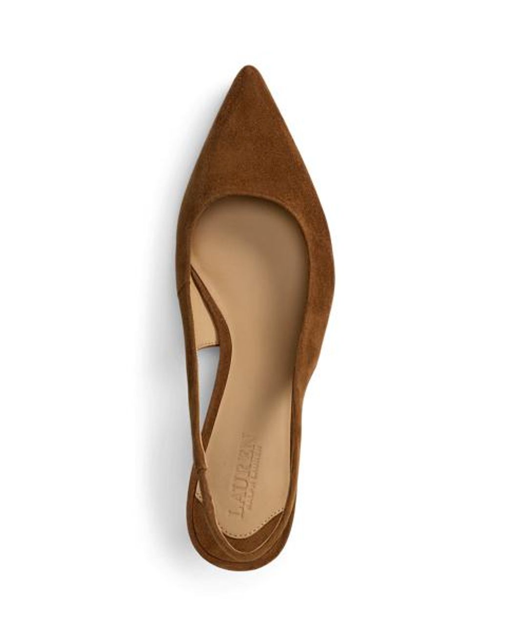 Ralph Lauren Brown Lolah Ii Suede Slingback Pump
