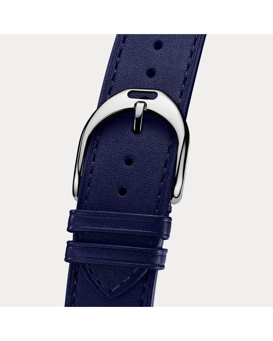 Ralph Lauren Blue Small Stirrup Calfskin Watch Strap