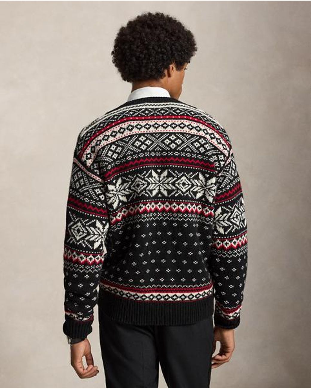 Polo Ralph Lauren Black Embroidered Wool Sweater for men