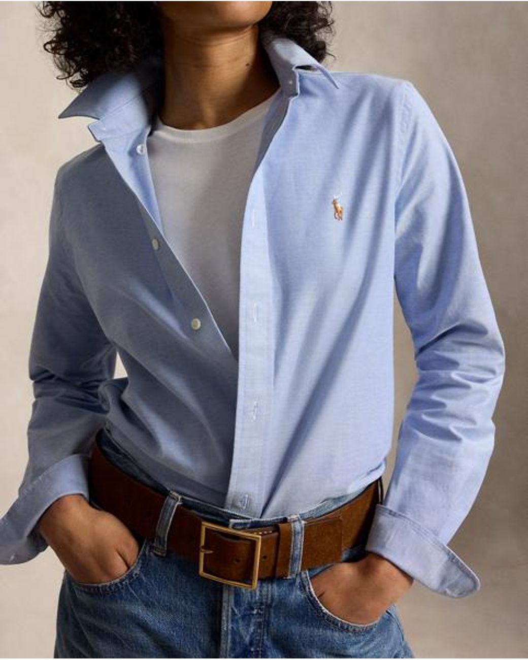 Polo Ralph Lauren Blue The Iconic Stretch Slim Fit Oxford Shirt