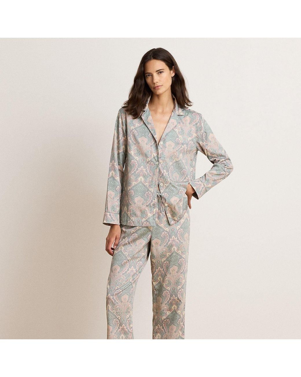 Ralph Lauren Multicolor Paisley Cotton-Blend Sateen Sleep Set