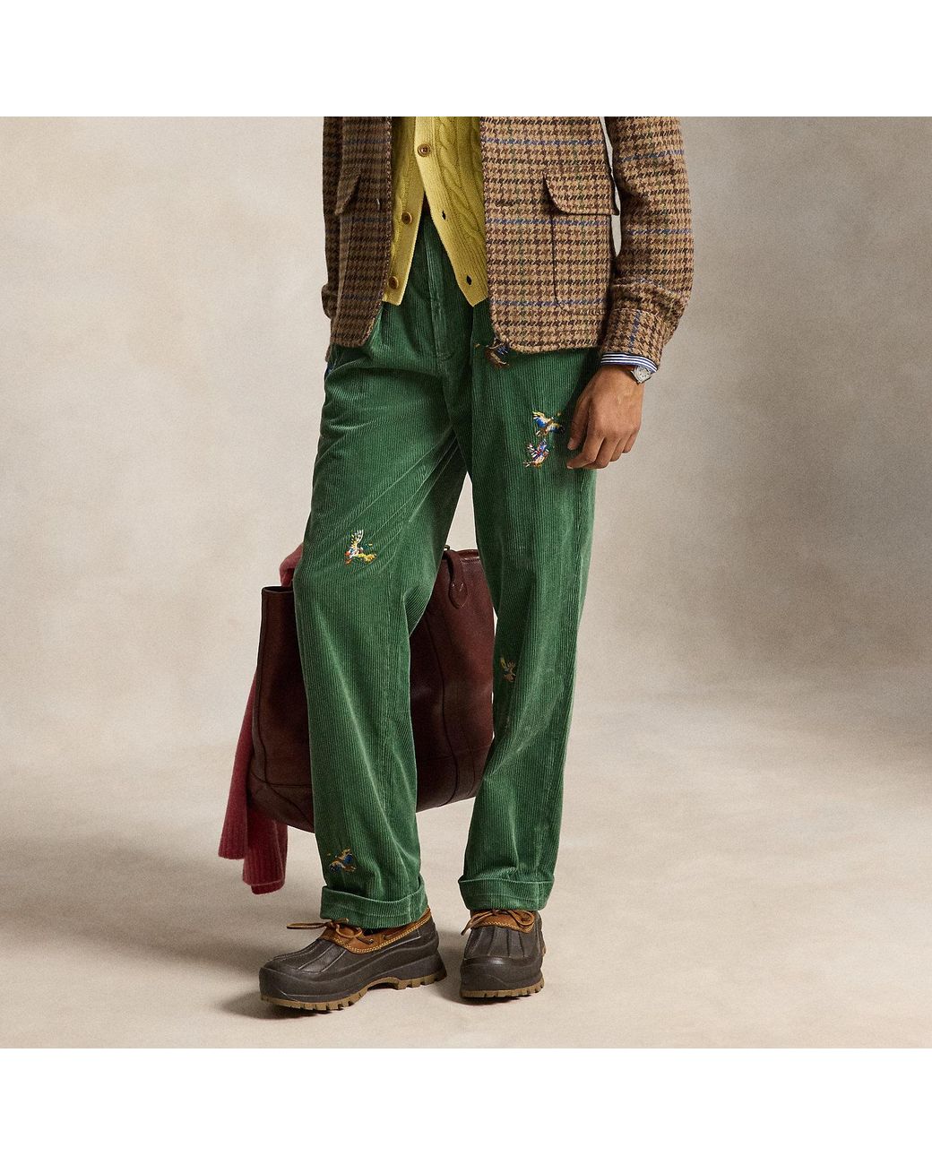 Polo Ralph Lauren Green Whitman Relaxed Fit Embroidered Pant for men