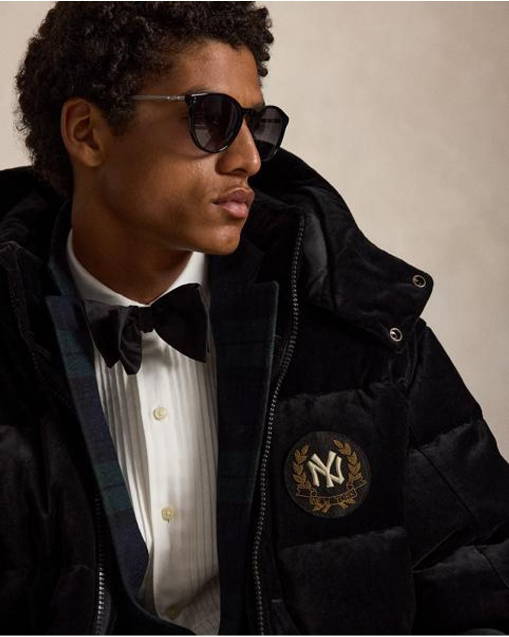 Polo Ralph Lauren Black Polo Ralph Lauren Lauren Yankees Velvet Jacket for men