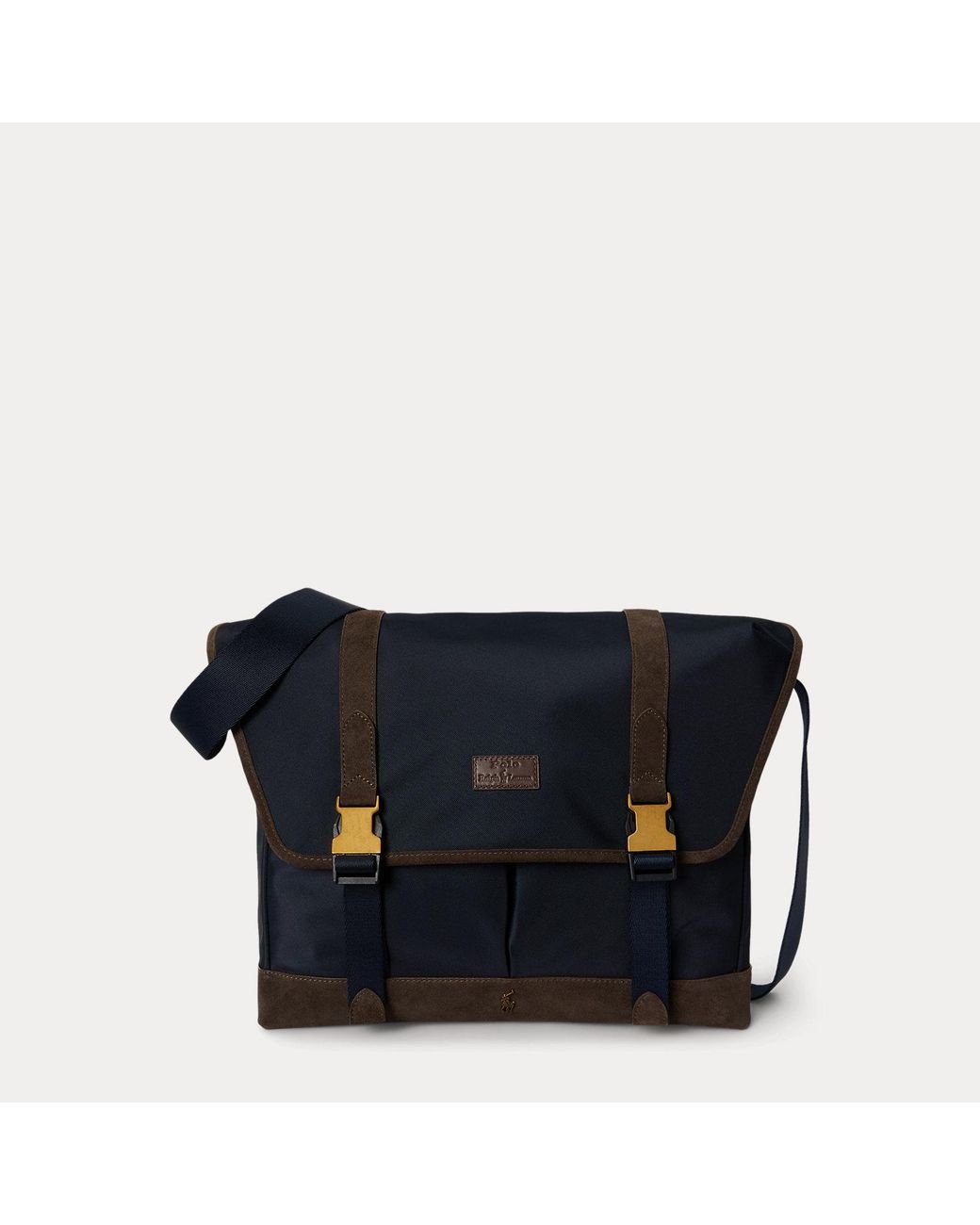 Polo Ralph Lauren Blue Suede-Trim Messenger Bag for men