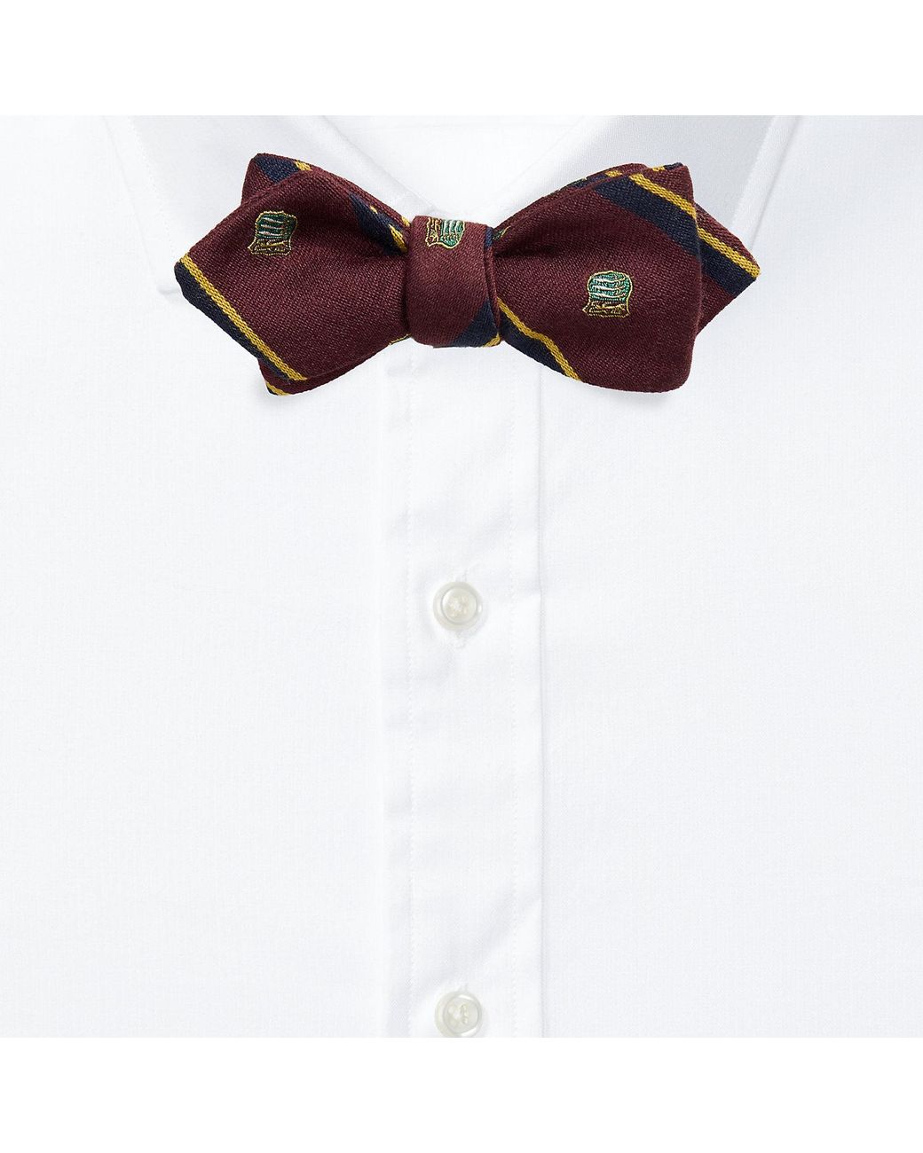 Polo Ralph Lauren Red Striped Wool-Silk Club Bow Tie for men
