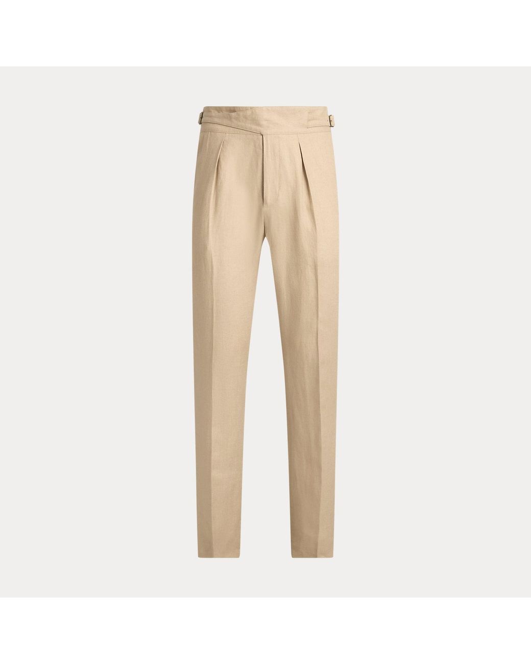 Ralph Lauren Natural Pleated Linen Suit Trouser for men