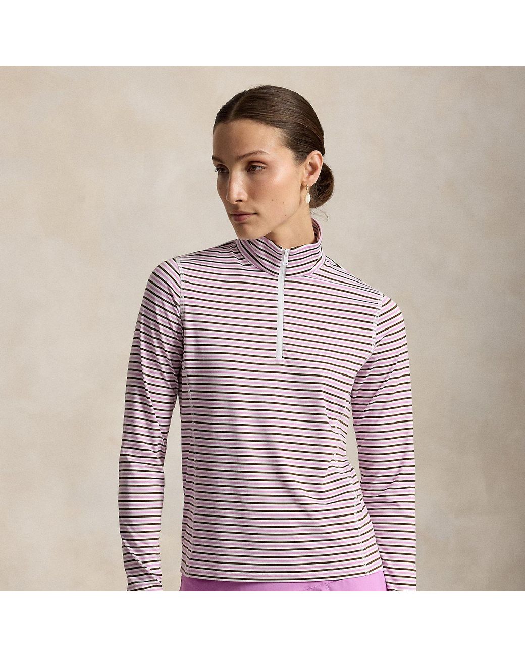 Ralph Lauren Purple Gestreifter Performance-Pullover
