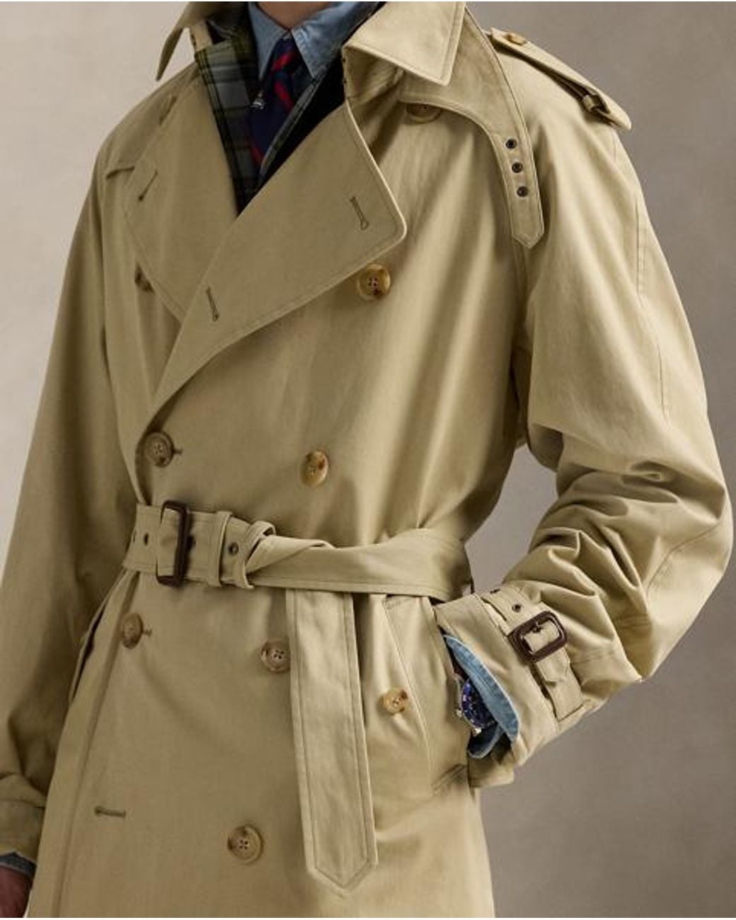 Polo Ralph Lauren Natural Lightweight Twill Trench Coat for men
