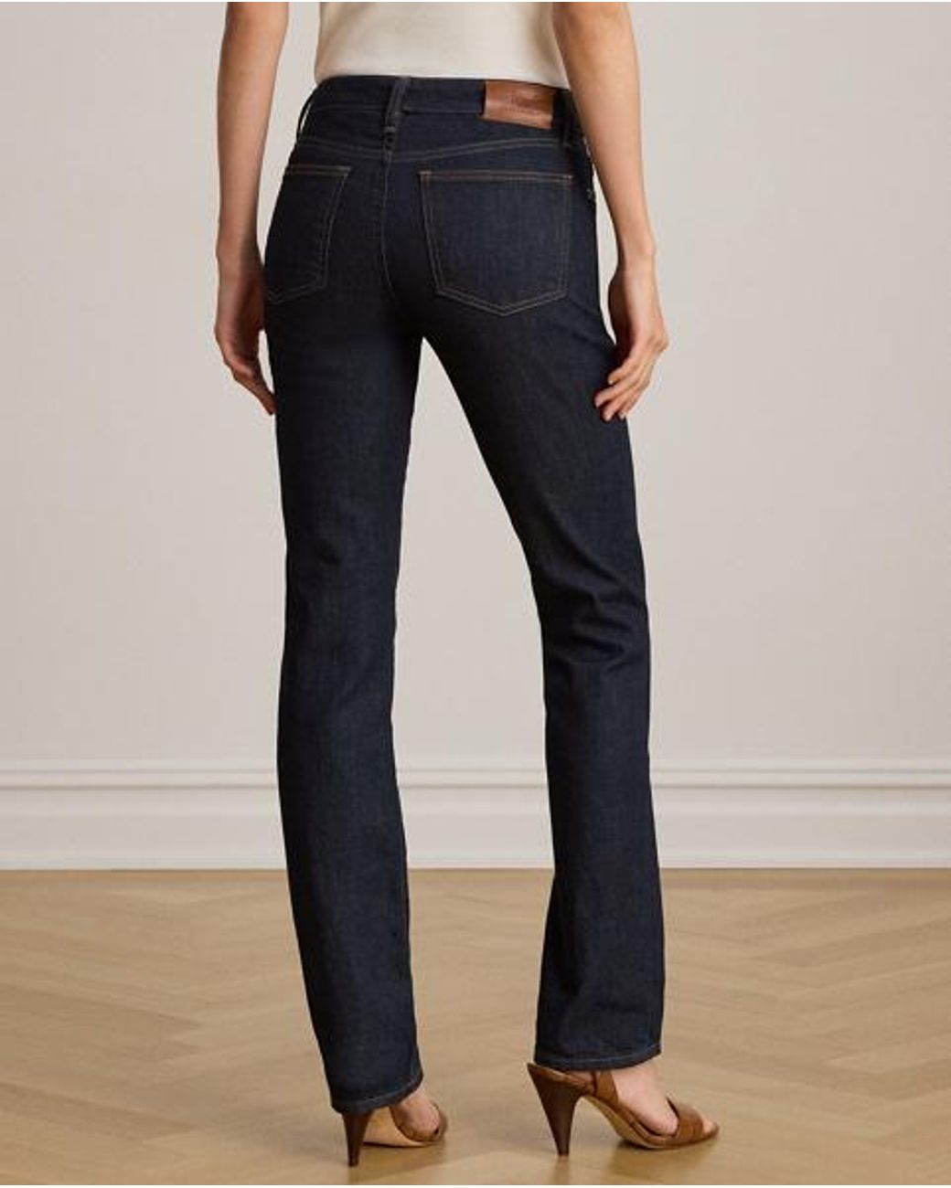 Ralph Lauren Blue High-Rise Slim Straight Jean