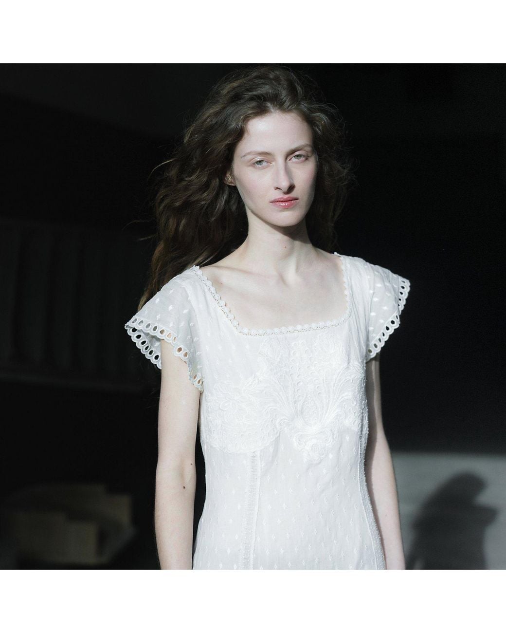RRL Black Embroidered Cotton Voile Dress