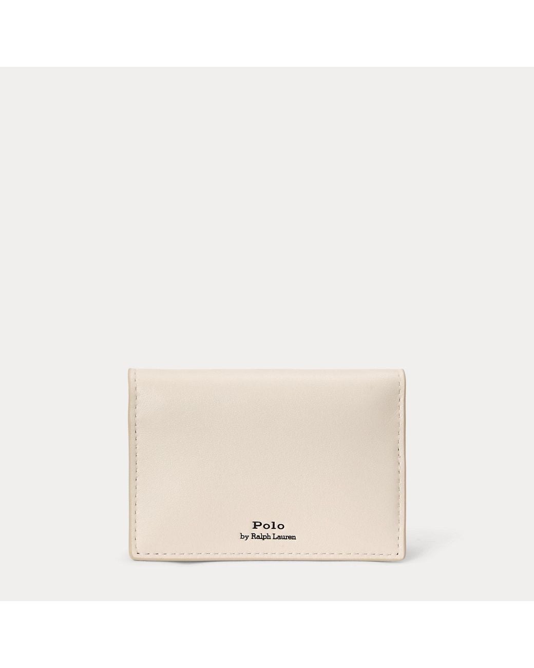 Polo Ralph Lauren Natural Polo Bear Leather Flapped Card Case