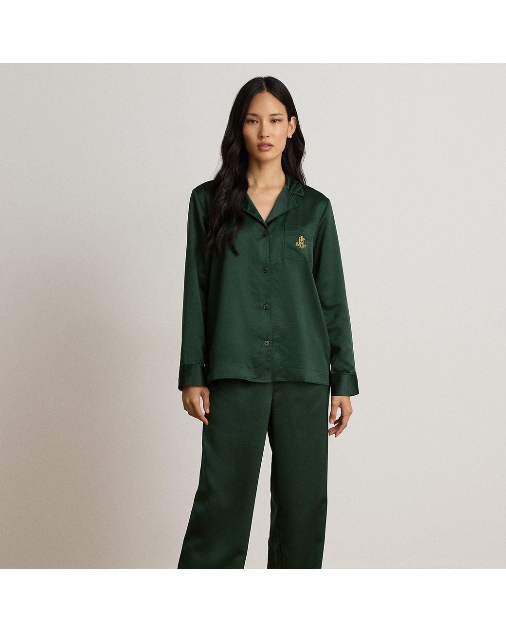 Ralph Lauren Green Satin Sleep Set