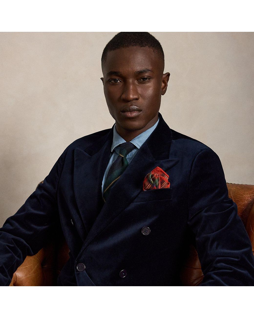 Polo Ralph Lauren Blue Polo Modern Fit Velvet Jacket for men