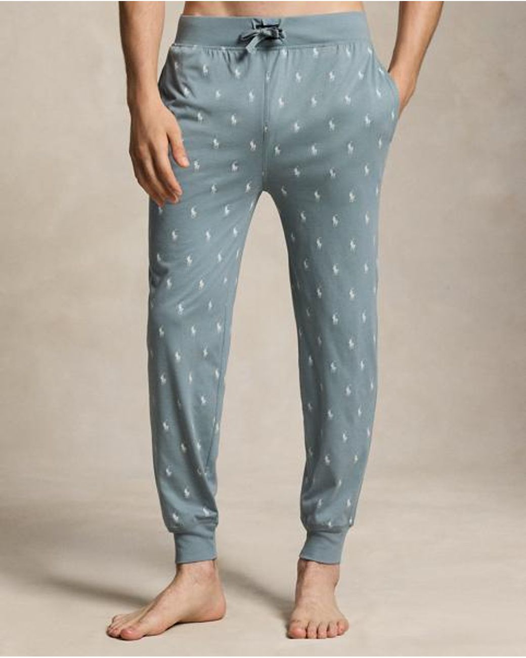 Polo Ralph Lauren Blue All-Over Pony Cotton Jersey Sleep Jogger for men