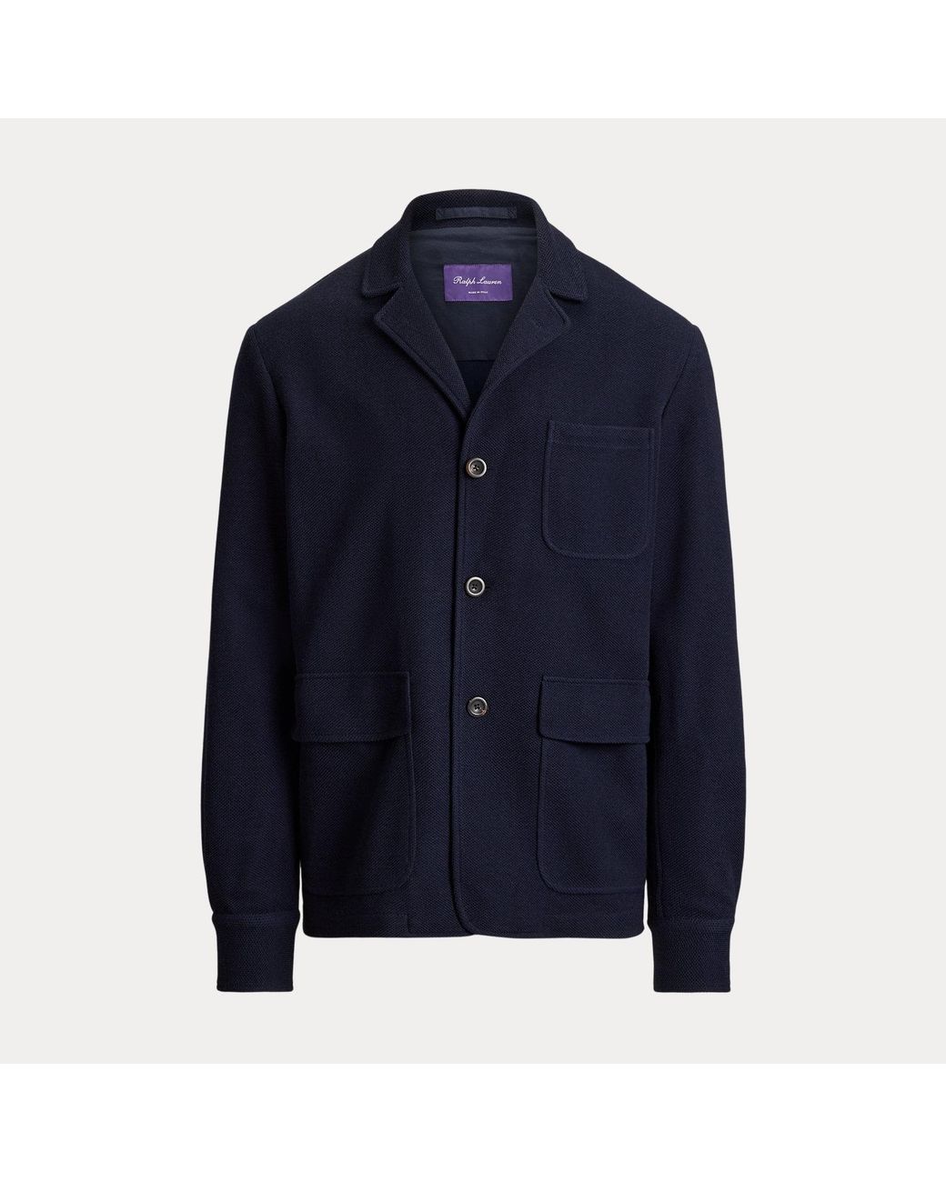 Ralph Lauren Blue Hand-Tailored Wool-Blend Piqué Jacket for men