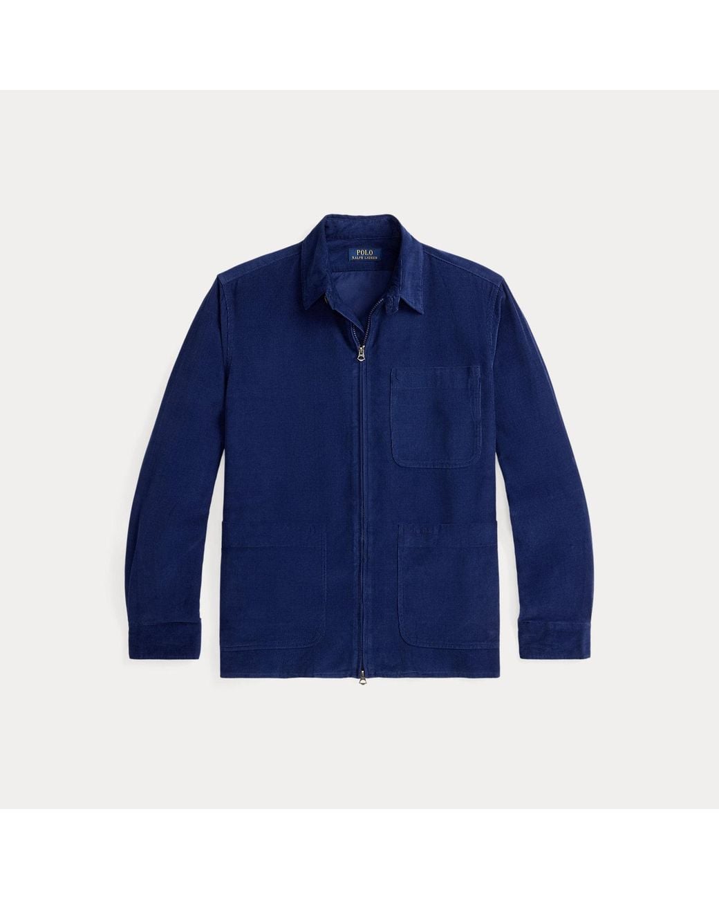 Polo Ralph Lauren Blue Corduroy Full-Zip Overshirt for men